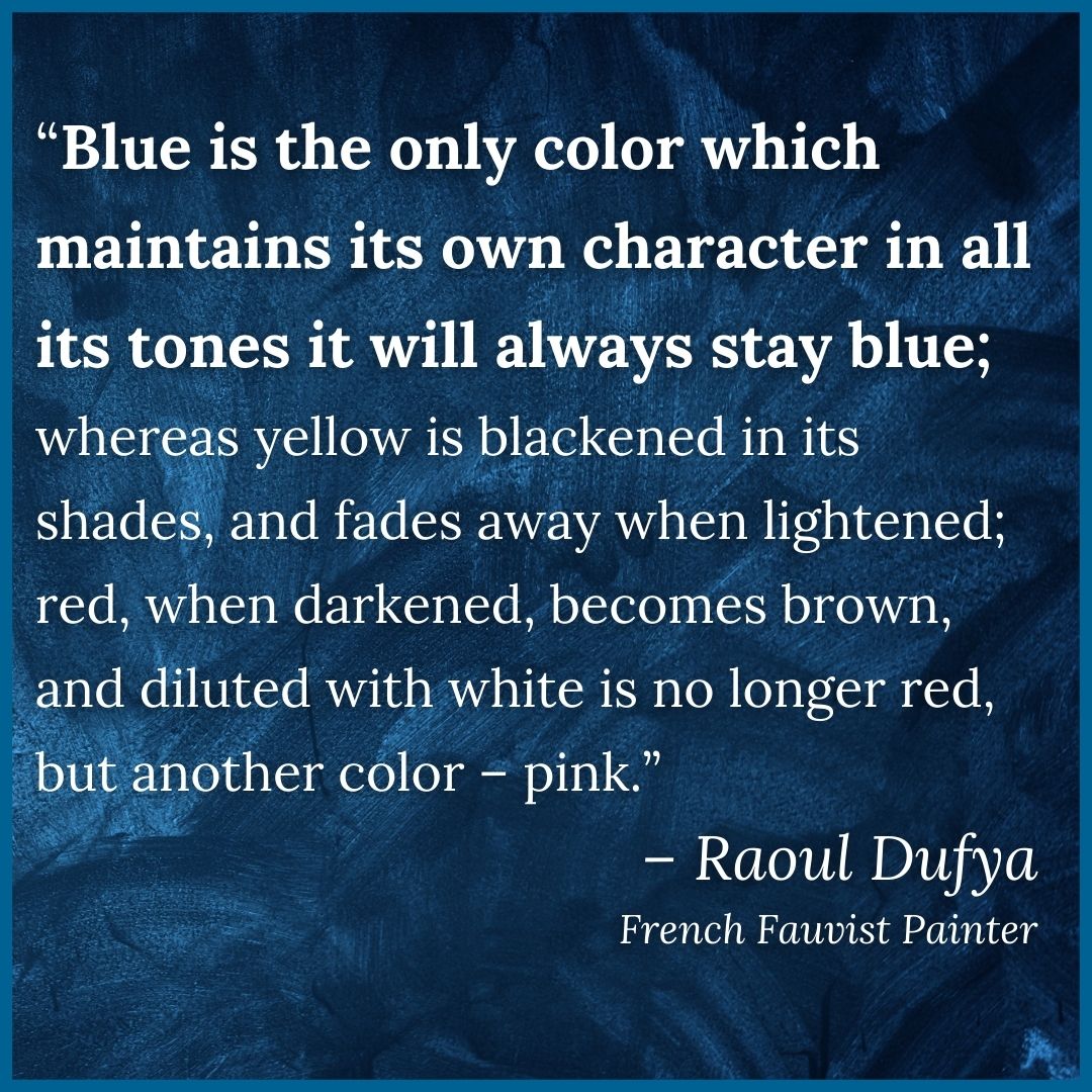 Blue color quote