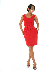 lady in red dress style- Mary Lou Manlove image consultant