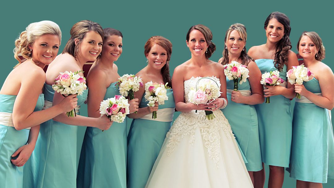 teal bridesmaids