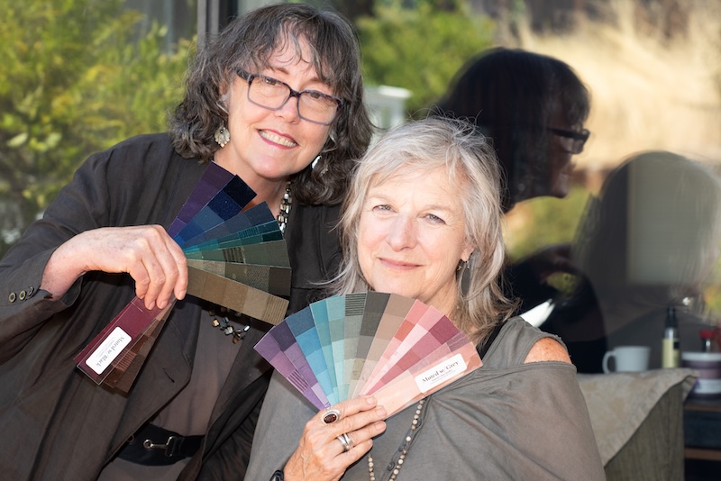 MaryLou Color Consultant and AnneAlyse with her color palette in San Mateo CA