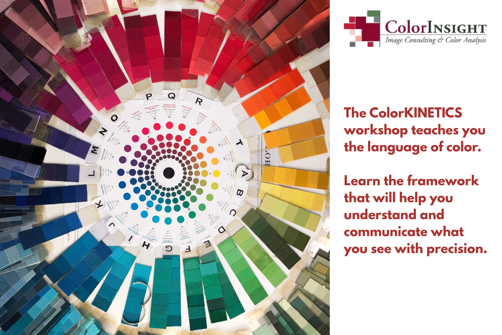 A color wheel demonstrates what you'll learn in the ColorKINETICS workshop which teaches you all about color.